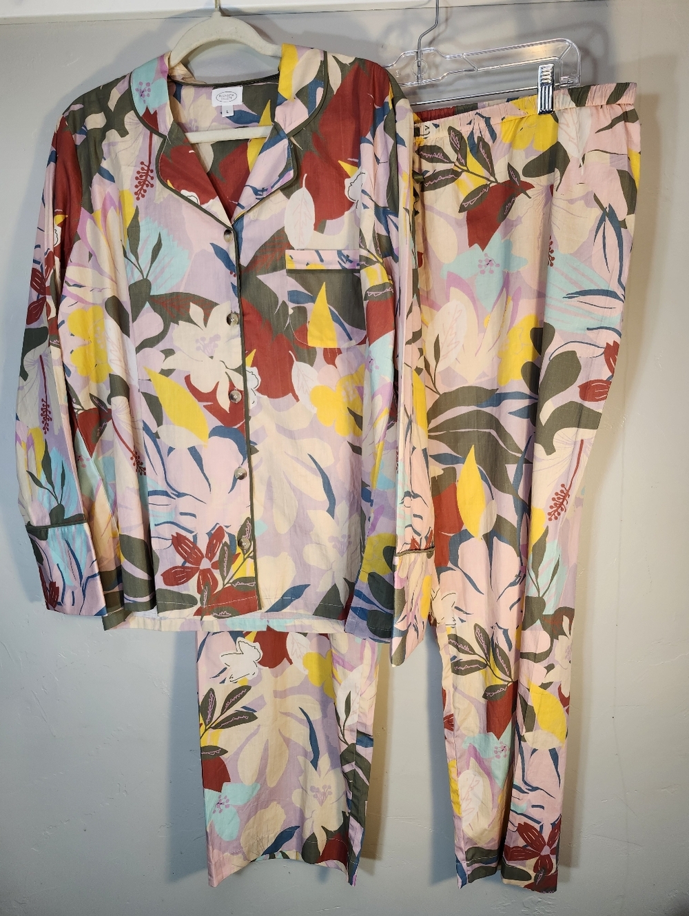 Elizabeth Suzann Floral Button-Front Top & Bottoms Muilticolor 100% Cotton